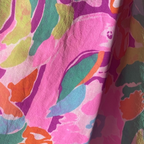 Lily Pulitzer Silk Lulu Flamingo Rogan Vibrant Tropical Halter Resortwear Top XS - Picture 7 of 12
